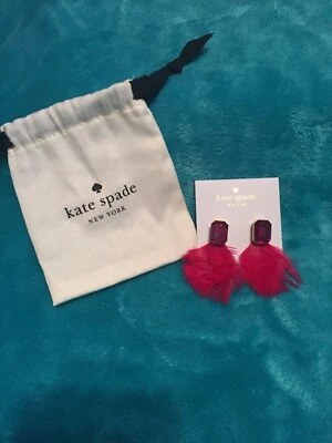 Kate Spade "In Full Feather" Crystal and Feather Stud Earring, Pink-multi, NWT  - Image 1 of 4