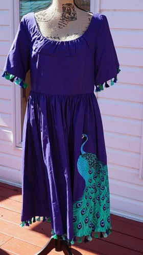 Abito poplin Kate Spade pennacchio acque profonde taglia 14! Splendido!!!!