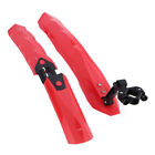 (Red)Bicylce Bicycle Fenders Set Fenders Tyre Mudguards Led Taillight Soft