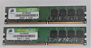 512MB MEMORY CORSAIR VALUE SELECT V512MB533D2 PAIR CHIPS - Picture 1 of 1