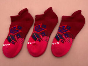 3 pairs Bombas Women's Christmas Gift snowflake honeycomb Ankle Socks red Size M