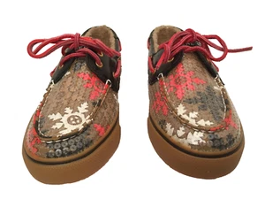 Sperry 9448077 Women's Top-Sider Bahama Cognac Snow/Sequin Shoes Size 7.5 - Picture 1 of 11