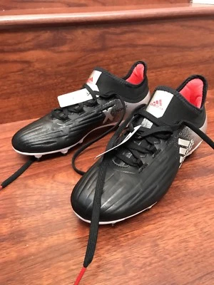 Adidas WOMEN SZ 5.5 X 17.2 FG Soccer Cleats Black Silver Red BA8563 - Image 1 of 4