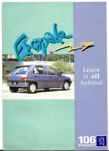 Peugeot 106 Escapade Limited Edition 1995 UK Market Sales Brochure Level 1, 2 &3 - Picture 1 of 1