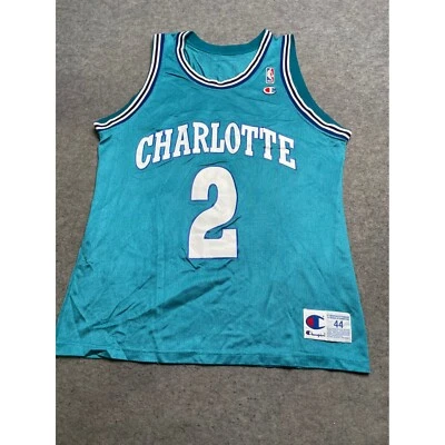 Champion Charlotte Hornets Johnson #2 NBA Jersey Mesh Tank Top Teal 44 - Image 1 of 4