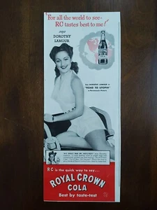 1946 Vintage Royal Crown Cola Druckanzeige mit Dorothy Lamour Road to Utopia - Bild 1 von 1