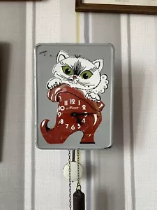 Vintage sowjetische mechanische Pendeluhr Katze in Stiefeln UdSSR - Bild 1 von 7