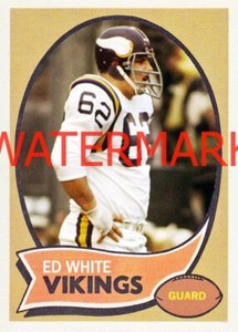 Ed White 1970 Minnesota Vikings ACEO custom card + back!