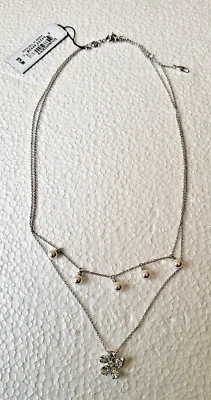 Collares Cadenas Colgante Flor Circonita cúbica Nadri Cristal Plata 2 Capas Foto 1 de 4