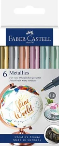 Faber-Castell 160706 Metallics Marker m. Faserspitze 1,5mm Strichstärke 6er Set - Bild 1 von 8