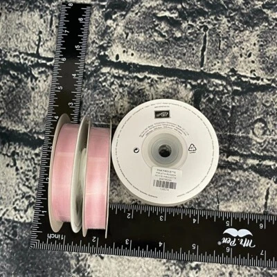 Stampin' Up PINK PIROUETTE 134574 Seam Binding Ribbon 1/2" x 10 Yards 3 rolls - Image 1 of 4
