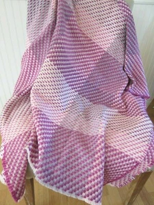 Claire Gaudion Magenta Wolle/Seide ÜBERWURF DECKE 58" x 70" ~ Made in BRITAIN ~ NEU - Bild 1 von 10