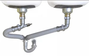 Snappy Trap 1 1/2" All-In-One-Drain Kit for Double Bowl Kitchen Sinks - Picture 1 of 3
