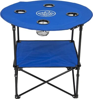 Mesa de Playa Plegable Portátil Tela Ligera Cuadrada 22" Rio Brands Azul  Foto 1 de 4