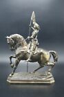 † PERRON CHARLES (1862-1934) ST JOAN OF ARC IRON CAST SCULPTURE STATUE FRANCE †