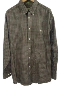 Orvis Men's Large Shirt Red Green Checked Long Sleeve Cotton Button Down X Mas - Picture 1 of 5