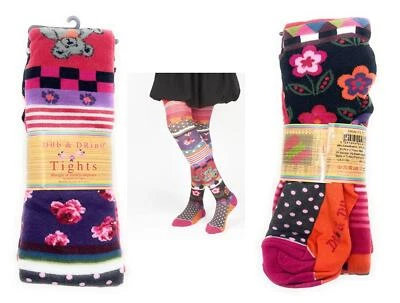 Dub & Drino France Ladies Floral Fun Tights, Teddy Bear Red, T3/L (Fits US 8/10) - Image 1 of 4