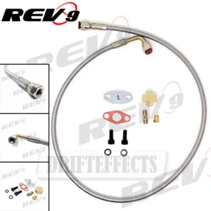 REV9 36" 90 DEGREE TURBO OIL FEED LINE, STAINLESS STEEL T3 T4 T04E T60 T61 T60-1 - Bild 1 von 5