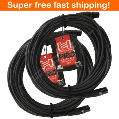 HOSA TECHNOLOGY 2 Pack Hosa Pro Microphone Cable HMIC-050 (50 Feet) , REAN XLR3F to XLR3M Black