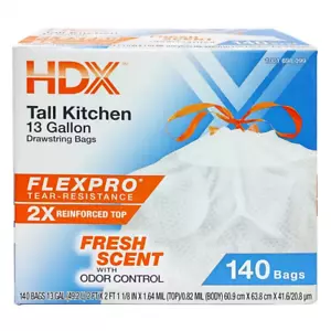 13 Gallon Tall Kitchen Trash Bags 140ct Fresh Scent Heavy Duty NEW - Picture 1 of 12