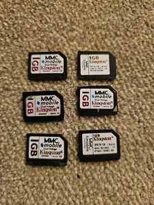 6 X Original Nokia Kingston 1gb MMC Multimedia Memory Card Retro Rare - Picture 1 of 1