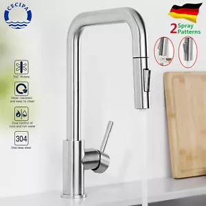 360° Drehbar Edelstahl Ausziehbar Spültischarmatur Küchen Wasserhahn Amatur DHL - Bild 1 von 11