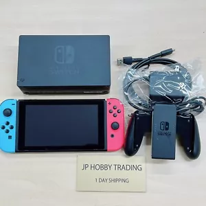 Nintendo Switch Console HAC-001 w/ Joy Con + Dock + Charger Tested 1 Day Ship - Picture 1 of 16