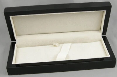 High-End Pen Box - Piano Black Lacquer Wood w/Tan interior Pen Box - 1 Box - New - Image 1 of 4