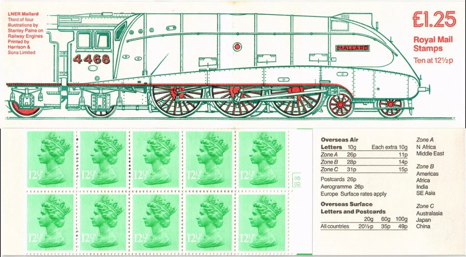 GB 1983 Yvert C 1018-2A £1.25 booklet Railway Engines LNER Mallard - Image 1 of 1