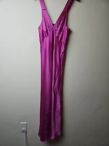 MAXI SATIN SLIP DRESS Womens L Glam Sexy Nightgown FREDRICKS OF HOLLYWOOD - Picture 1 of 17