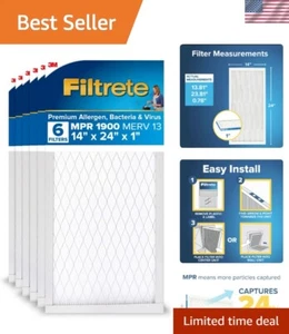 MERV 13 Electrostatic Air Filter (6-Pack) - Ultimate Allergen & Virus Protection - Picture 1 of 12