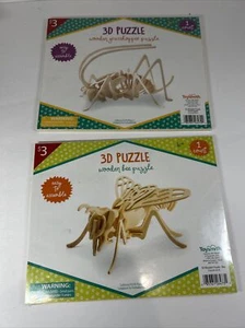 Toysmith 3D 3 PUZZLE SET Holz SPINNE HEUSCHRECKE NEU versiegelt - Bild 1 von 4