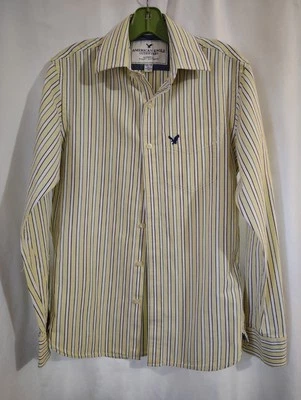 Vintage XS Mens Yellow And Blue Striped  Button Down Excellent Condition - Image 1 of 4