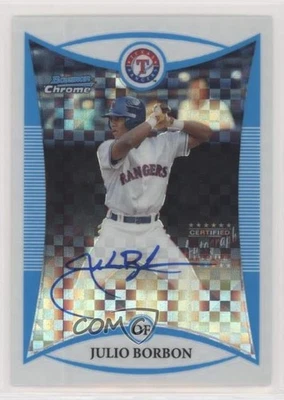 2008 Bowman Chrome Prospects Prospect X-Fractor /250 Julio Borbon Rookie Auto RC - Image 1 of 2