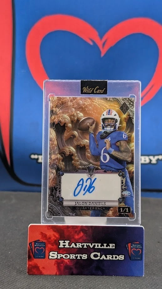  🔥 2024 WILD CARD  7 Card Stud JALON DANIELS 1/1 Auto PRC 🔥 Jayhawks  - Image 1 of 1