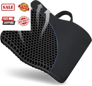 Gel Seat Cushion, for Long Sitting -Double Thick 43.5X39X4 CM, Black - Picture 1 of 12