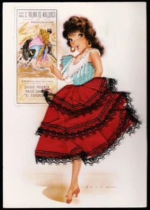 Spanish Embroidered Silk Postcard - Picture 1 of 2