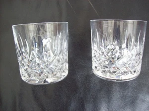 2 X WATERFORD CRYSTAL LISMORE OLD FASHIONED WHISKY SPIRITS GLASSES, Signed - Picture 1 of 5
