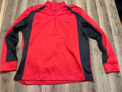 Suéter Callaway, Para Hombre Talla XL, Negro Rojo, 1/4 Cremallera, Manga Larga Foto 1 de 4