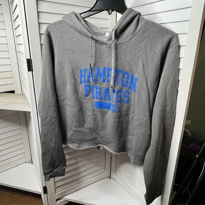 Sudadera con Capucha Hampton Pirates Azul 84 Gris Pullover Recortado Para Mujer XL ¡SUAVE! Foto 1 de 4