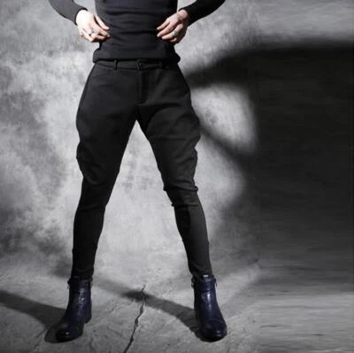 Men's Cotton Harem Boots Pants Stretchy TaperedTrousers Casual Fashion Slim Fit  - Imagem 1 de 4
