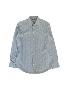 Suitsupply traveller striped cotton brown/white shirt men's (slim fit) / ~M - Picture 1 of 12