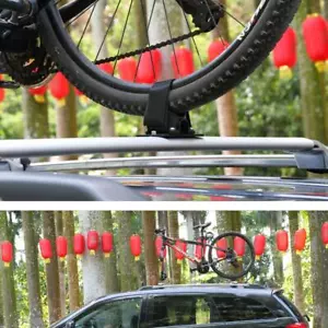 Aluminum Alloy Bike Fork Lock Mount Racks Bicycle Car Roof Rack Carrier Black - Picture 1 of 7
