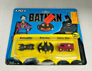 1989 Batman ERTL Diecast Vehicle Set - Joker Van - Batmobile - Batwing SEALED - Picture 1 of 2