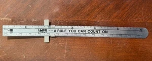 Old International Harvester 6" Metal Ruler with Metric Conversions Pocket Clip - Picture 1 of 5