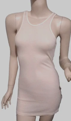 CLU Women's Light Pink/Peach Sheer Racerback Tank Top Size: S - Image 1 of 4