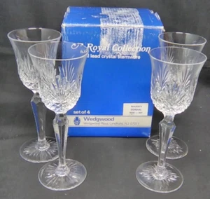 Wedgwood MAJESTY Full Lead Crystal Goblet Cordial Glasses Set of 4 - Picture 1 of 3