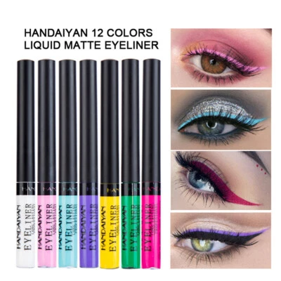 ✹12 Color Matte Liquid Eyeliner Waterproof Eye Liner Pen Long Lasting Eye Makeup - Image 1 of 4