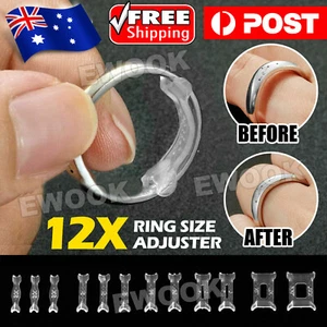 12pcs Invisible Tightener Ring Size Reducer Resizing Adjuster Pad Jewellery Tool - Picture 1 of 10