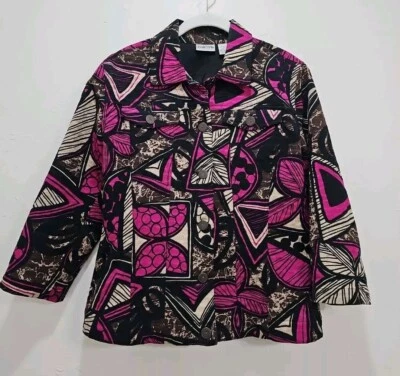 Jaqueta Chicos manga 3/4 forrada frontal com botão rosa preta bege padrão tamanho 1 - Imagem 1 de 4